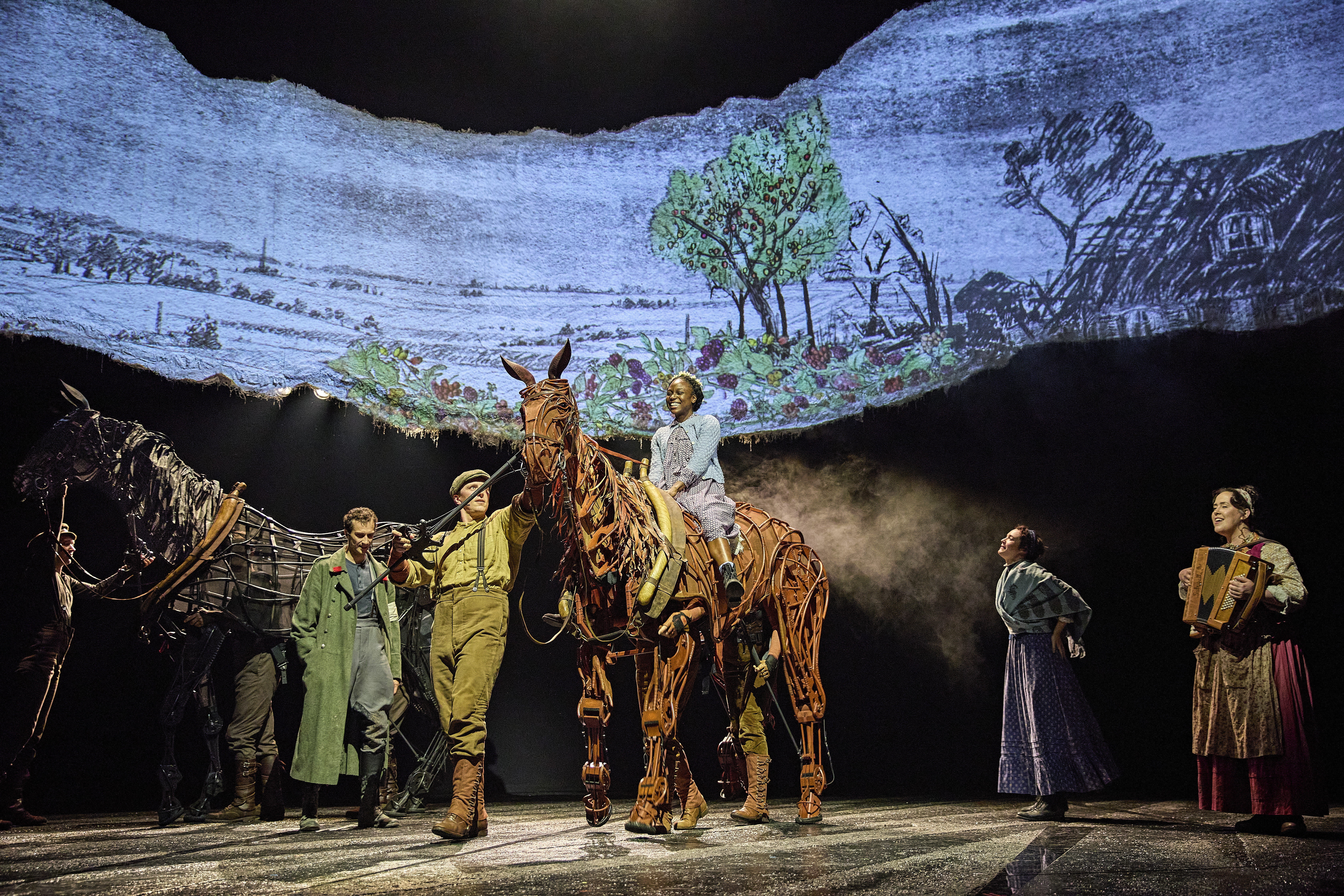 Rianna Ash, Chris Milford, Thomas Goodridge (Topthorn), Alexander Ballinger (Friedrich), Matthew Lawrence, Rafe Young, Felicity Donnelly (Joey), Diany Samba Bandza (Emilie), And Cast In War Horse. C Brinkhoff Moege